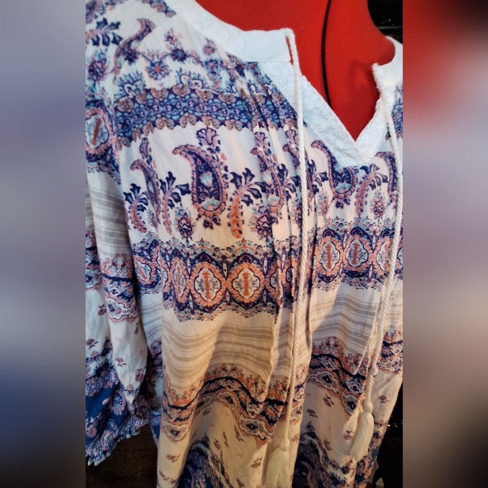 Vintage America Blues Blouse Size L - Picture 7 of 11